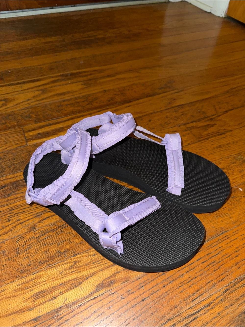 Teva Lilac Strap Sandals with Black Footbed